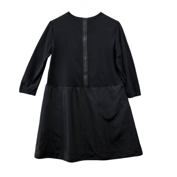 COS 3/4 Sleeve Dress Womens S Navy Blue Crewneck Mixed Media Knit T Shirt - Picture 2 of 10